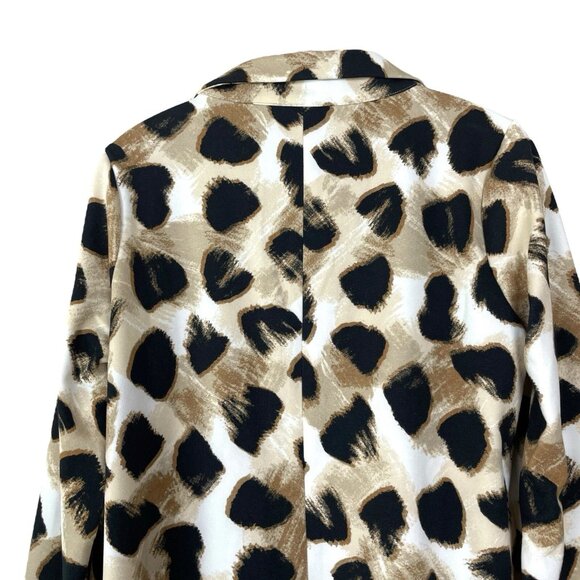 New LuLaRoe Gwen Leopard Print Open Front Duster Jacket Tan Black Size Small - Picture 4 of 8